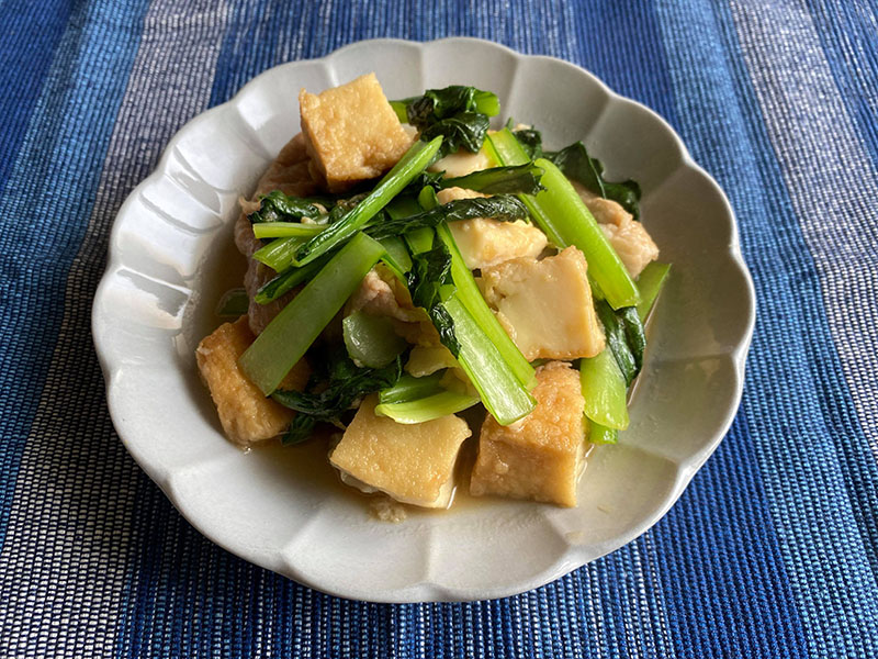厚揚げと小松菜の炒めもの