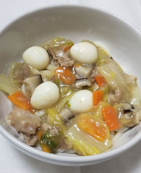 中華風あんかけうどん