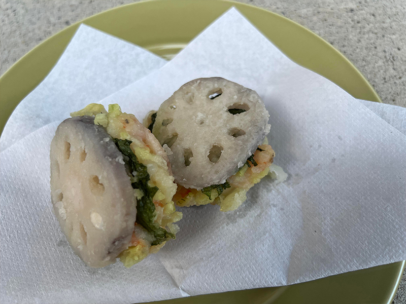蓮根の海老はさみ揚げ