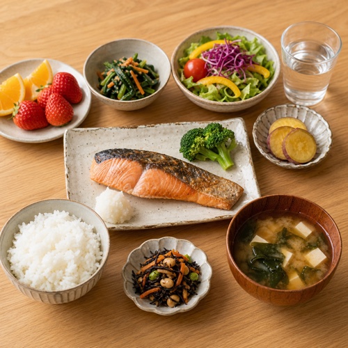 ジュニアアスリートを支えるバランスのよい食事(生成イメージ)